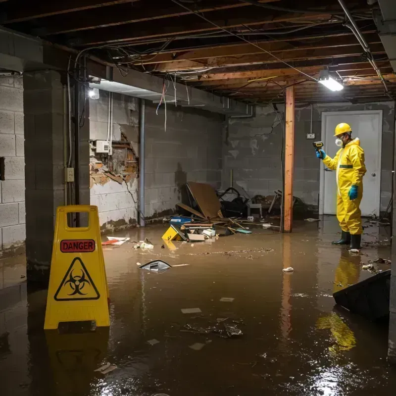 Flooded Basement Electrical Hazard in Buechel, KY Property